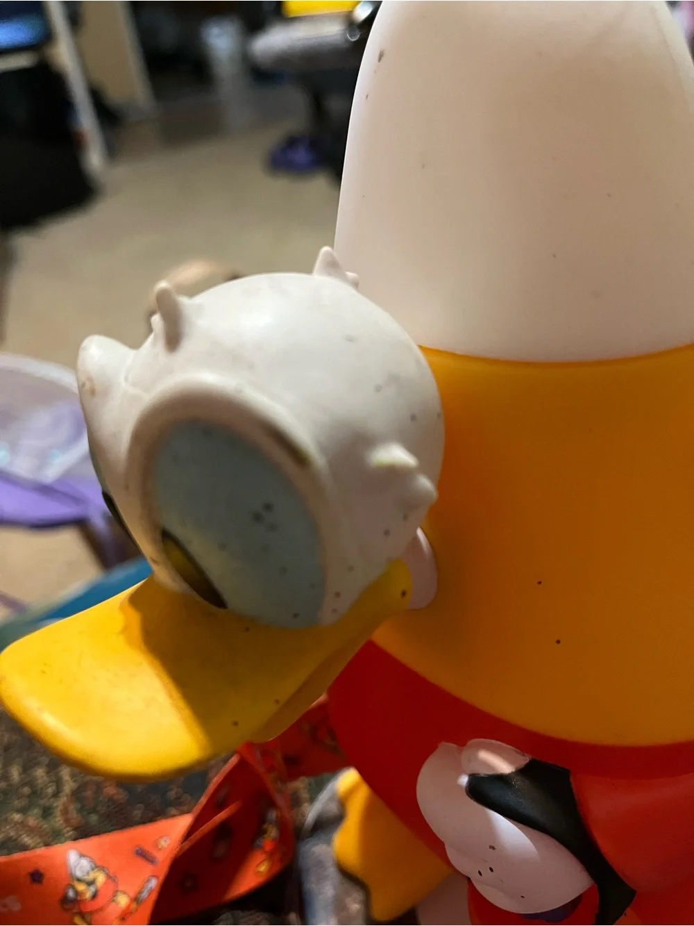 Disney Donald Duck Candy Corn Figure with Orange and Yellow Details